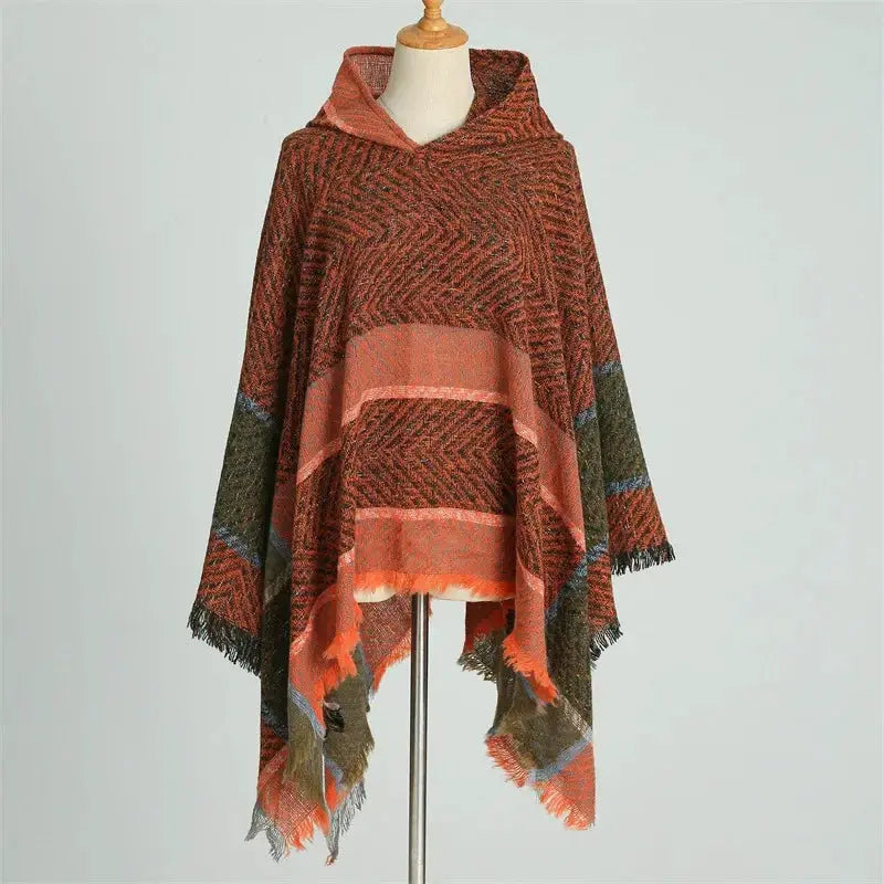 2024 Fashion Europe America Winter New Women Shawl Stole Hooded Cape Wrap Female Warmer Scarves Cold Proof Scarf Poncho Mulher by All Mart Bristol Ltd