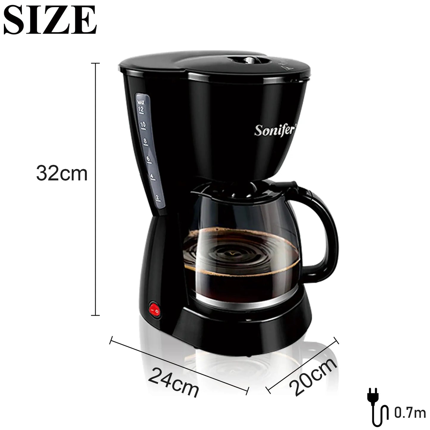 Sonifer 1.5L Electric Drip Coffee Maker 800W by All Mart Bristol Ltd