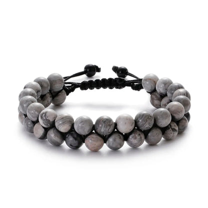 Fashion Men Bracelets Hematite Tiger Eye Double Layer Row Bracelets Pulsera Hombre Magnetic Health Protection Healing Bracelets by All Mart Bristol Ltd