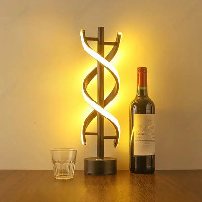 LED Minimalist Spiral Dimming Desktop Decorative Light with USB Charging Port Bar Atmosphere Light Indoor Home Lighting Fixture by All Mart Bristol Ltd