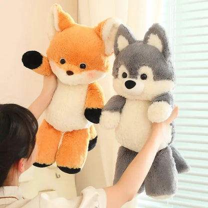 50cm New Kawaii Running Fox Wolf Plush Toys Cartoon Stuffed Animal Lovely Soft Cuddly Baby Plushie Doll Toy for Girls Gift Decor by All Mart Bristol Ltd