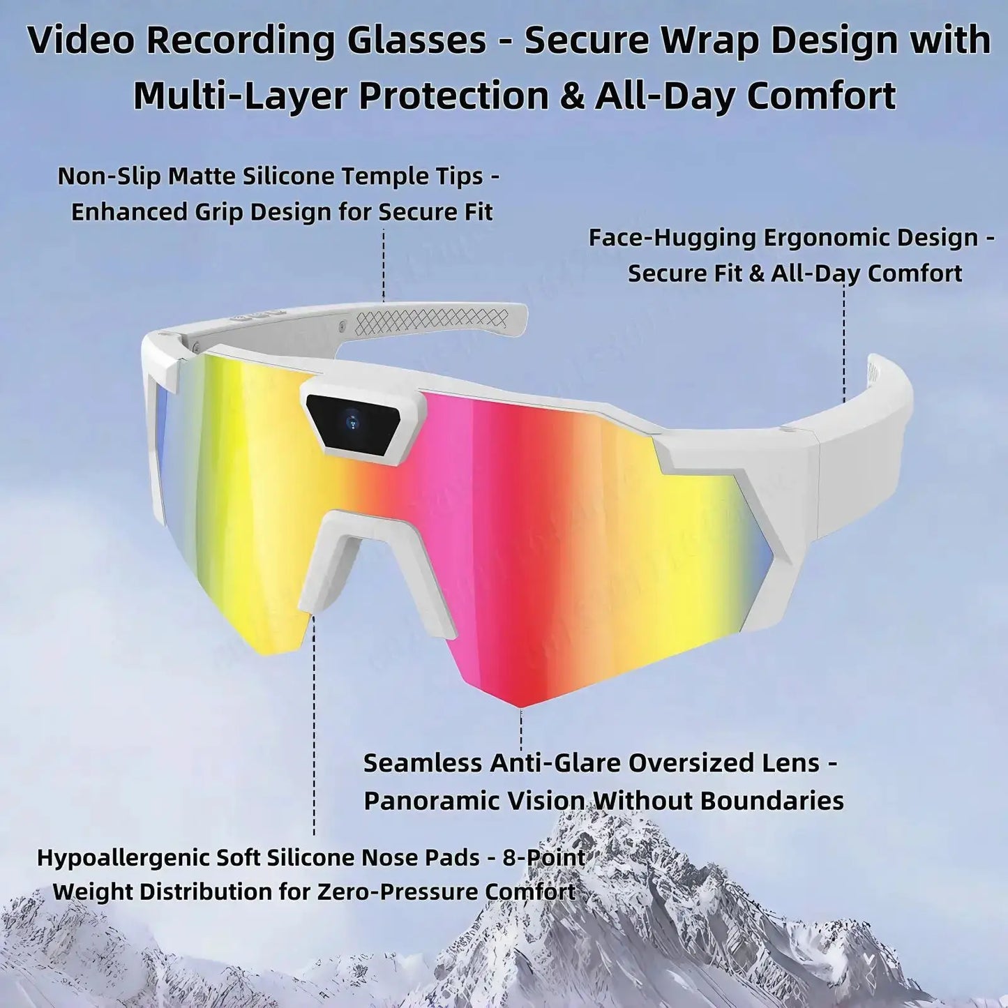 4K HD 1080P POV Sports Glasses with Camera 16GB Action Sunglasses Video Recording Glasses for Outdoor Activity Cycling Hiking by All Mart Bristol Ltd
