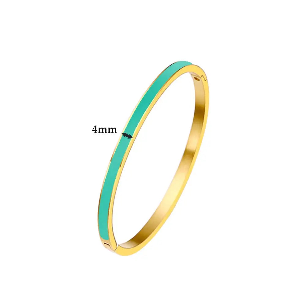CARLIDANA Luxury Colorful Orange Enamel Bangles Bracelets for Women Party Gift Fashion Bangles Original Stainless Steel Jewelry by All Mart Bristol Ltd