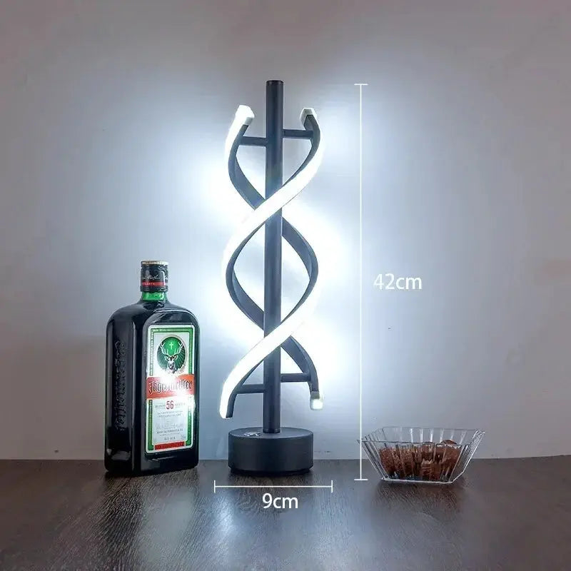 LED Minimalist Spiral Dimming Desktop Decorative Light with USB Charging Port Bar Atmosphere Light Indoor Home Lighting Fixture by All Mart Bristol Ltd
