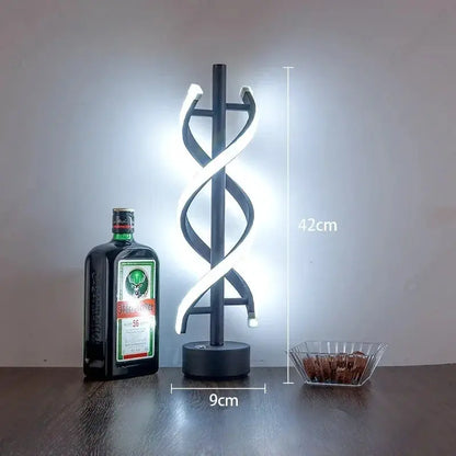 LED Minimalist Spiral Dimming Desktop Decorative Light with USB Charging Port Bar Atmosphere Light Indoor Home Lighting Fixture by All Mart Bristol Ltd