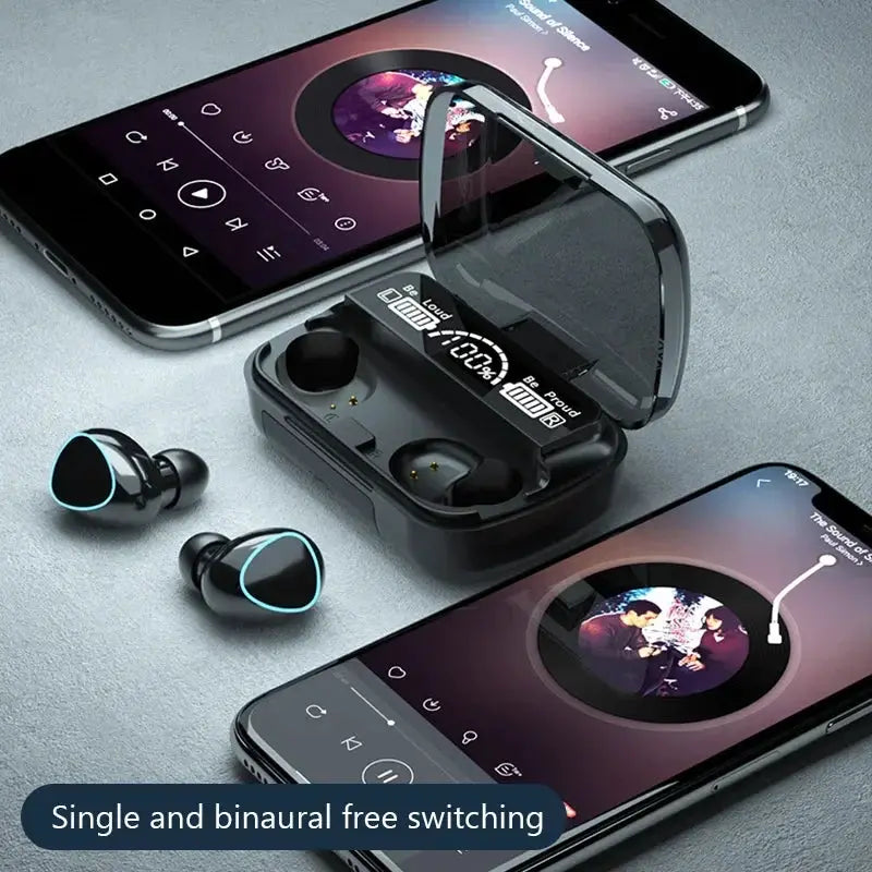 M10 TWS Fone Bluetooth Headphones with Mic Earbuds Charger Box Wireless Earphones LED Display Wireless Bluetooth Headset by All Mart Bristol Ltd