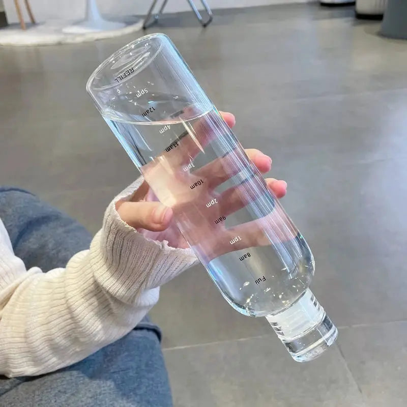 Newest Water Cup Sport Water Bottle With Time Scale Couple Plastic Portable Water Container Anti-drop Outdoor Water Bottle by All Mart Bristol Ltd