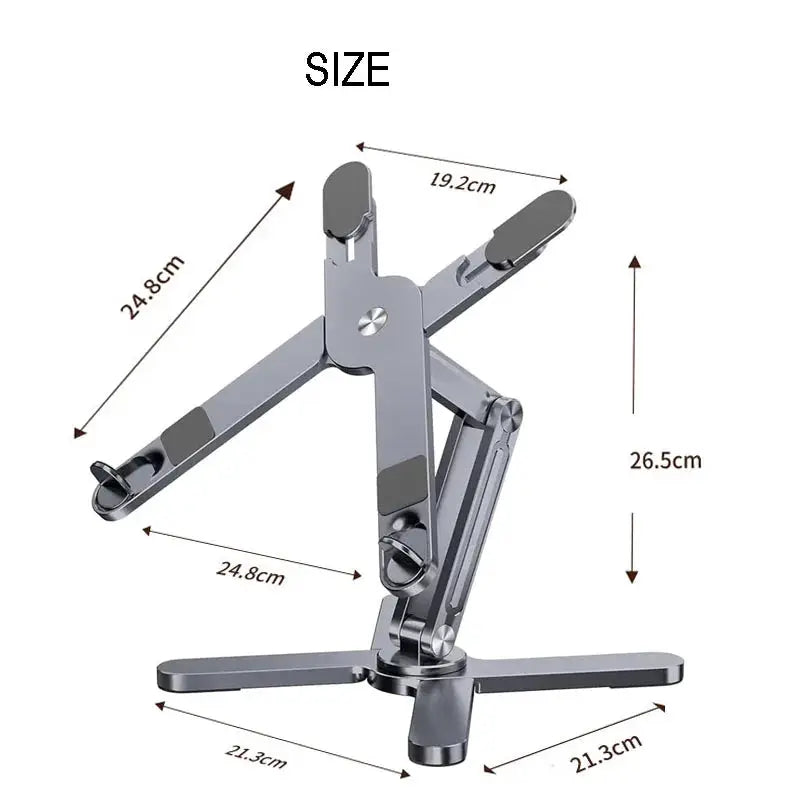 Foldable Laptop Stand 360°Rotation Notebook Table Adjustable Aluminum Alloy Holder Portable X Type Bracket for 10-17 inch Laptop by All Mart Bristol Ltd