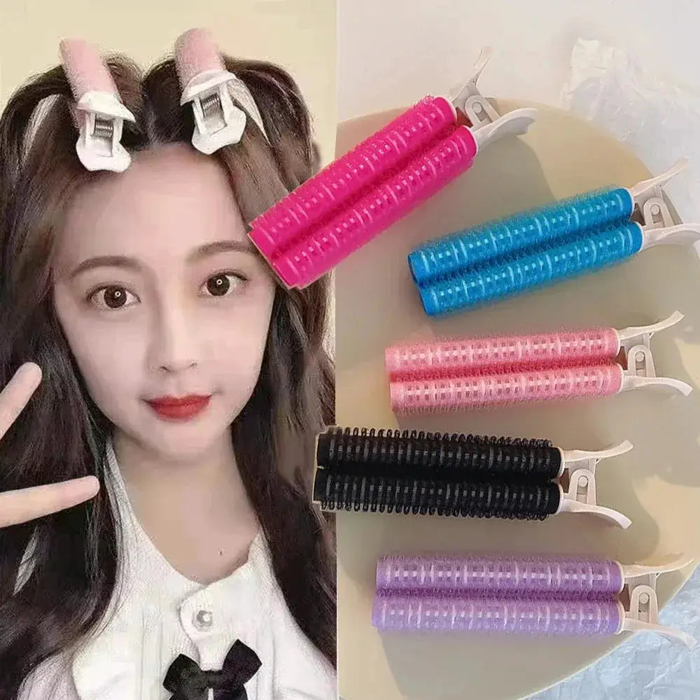 2Pcs Bangs Hair Root Fluffy Hair Clips Lazy Hair Top Styling Curling Barrel Portable Korean Hair Clips Hair Rollers by All Mart Bristol Ltd