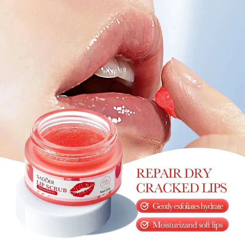 20g Strawberry Lip Scrub Natural Fruits Care Gently Exfoliates Hydrates Diminishes Lip Lines Moisturizing Lip Balm by All Mart Bristol Ltd