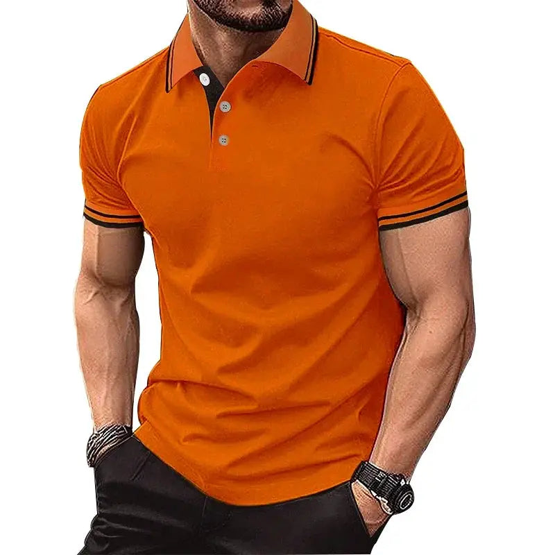 Men Clothes Summer Casual Short Sleeve Pure Color Polo Shirt 100% Polyester Quick Drying Tops Men Business Golf Polo Shirt Tops by All Mart Bristol Ltd