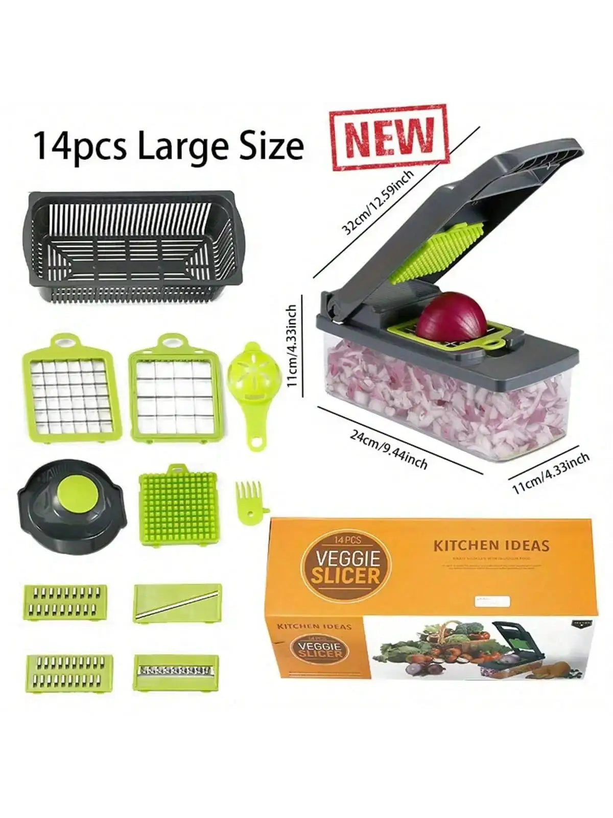 Multifunctional Vegetable Chopper and Food Slicer with Container by All Mart Bristol Ltd