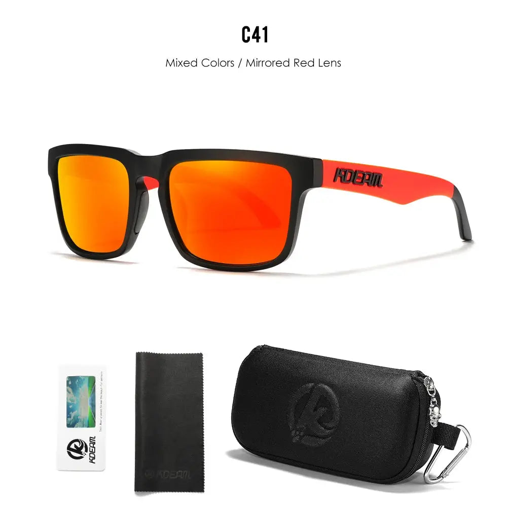 KDEAM Men's Polarized Sunglasses Square Casual Outdoors Sun Glasses Women Unisex Sunglass For Couple With Zipper Case by All Mart Bristol Ltd