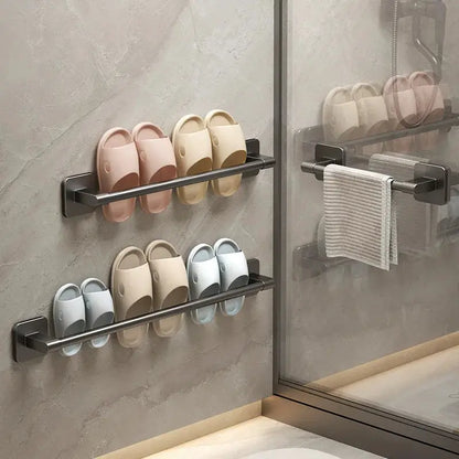 Bathroom Towel Holder Without Drilling Bathroom Black Towel Rack Towel Bar Self-Adhesive Bathroom Towel Rack Towel Rail by All Mart Bristol Ltd