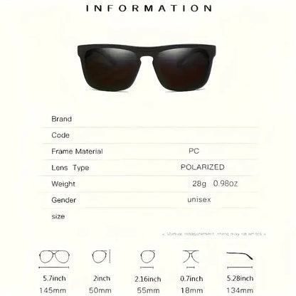 2pcs Square Polarized Sunglasses Anti Glare Sun Shades For Summer Party Vacation Travel Driving Fishing by All Mart Bristol Ltd