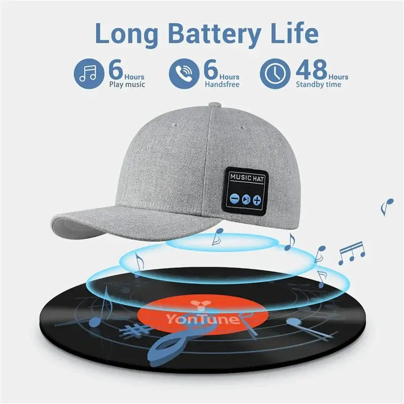 Multifunctional Outdoor Hat With Bluetooth Speakers Wireless Headphones Detachable Adjustable Music Baseball Cap Running Sports by All Mart Bristol Ltd