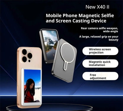 Magnetic Phone Monitor - Real-Time Selfie/Rear Cam - 4K Streaming Assistant - Wide Angle - Fits Most Phones by All Mart Bristol Ltd