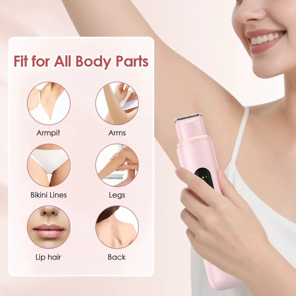 Electric Shaver for Women Waterproof Wet Dry Hair Razors 2 in 1 Double Head Dual Bikini Hair Trimmer Detachable Head Shaver by All Mart Bristol Ltd