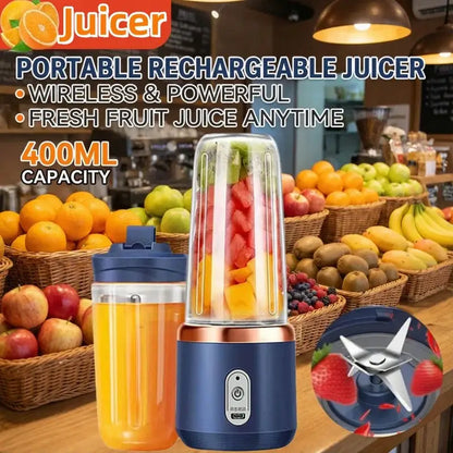 Portable Electric Fruit Juicer Blender 400ML 6 Blade Mixer by All Mart Bristol Ltd