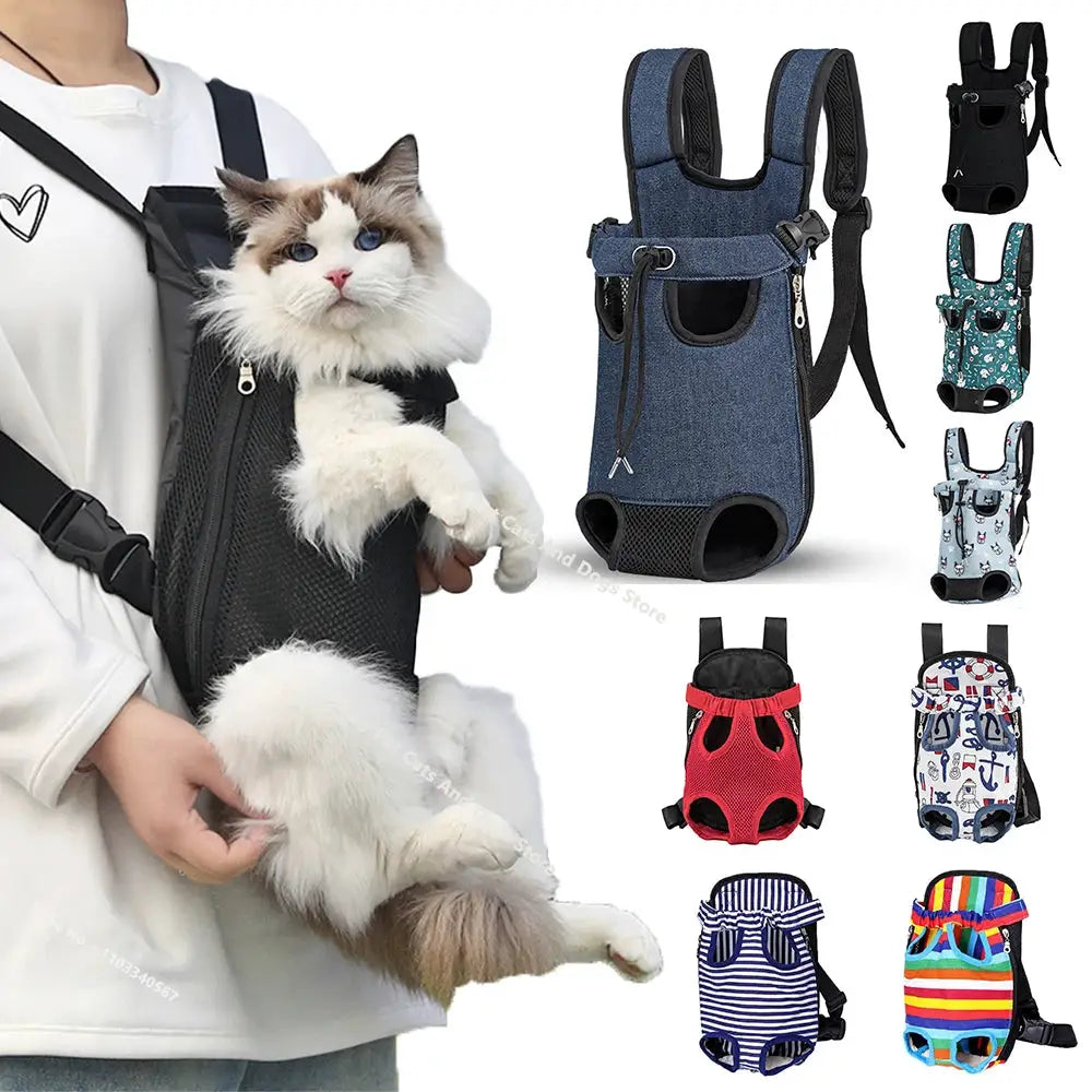 Adjustable Cat Carrier Bag Pet Double Shoulder Backpack Portable Bag Outdoor Travel Camping Hiking Cat Bag Dog Bag by All Mart Bristol Ltd