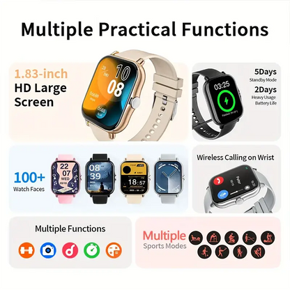 G.LWear New Women's Smart Watch Bluetooth Call Fitness Tracker Heart Rate Monitor Alarm Clock Outdoor Sports Men's Smartwatch by All Mart Bristol Ltd