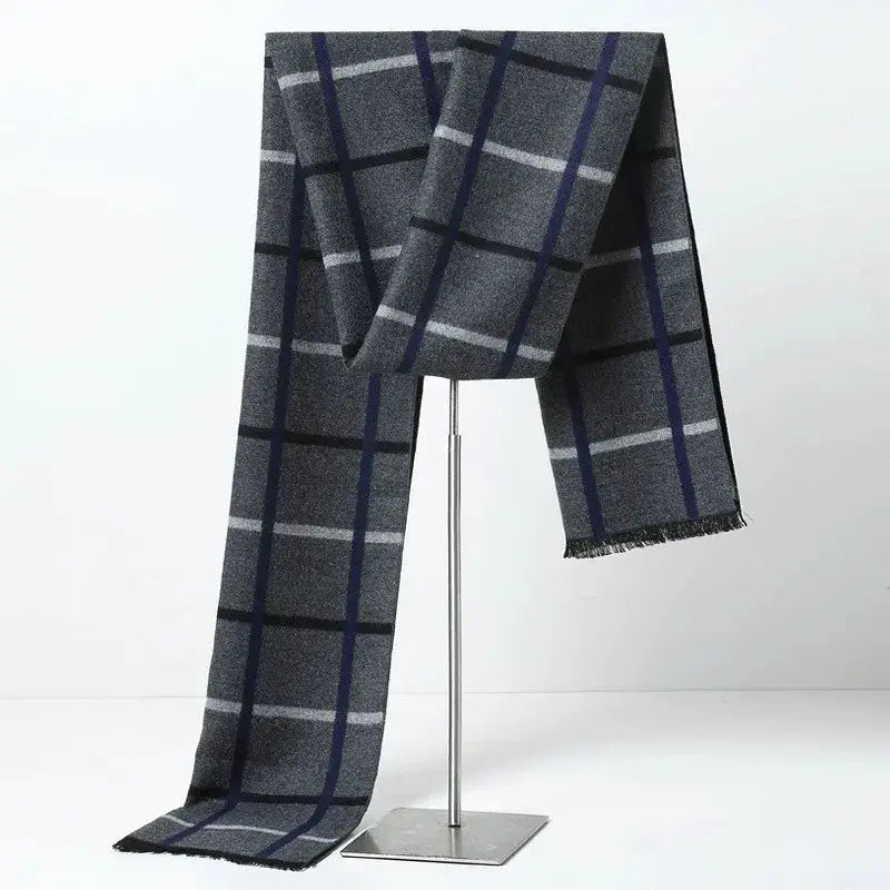 Designer Brand Plaid Men's Cashmere Scarf Winter Warm Scarves Shawls Casual Business Long Wraps Pashmina Christmas Gift for Man by All Mart Bristol Ltd