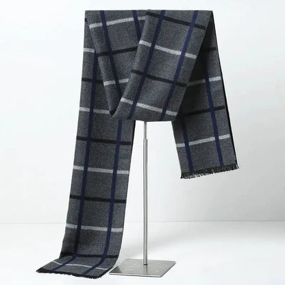 Designer Brand Plaid Men's Cashmere Scarf Winter Warm Scarves Shawls Casual Business Long Wraps Pashmina Christmas Gift for Man by All Mart Bristol Ltd