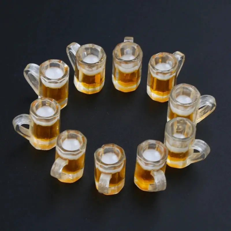 10 Pieces Simulation Beer Cups Dollhouse Mini Beer Mugs Glasses Resin Miniatures Cups Models Photo Props B03E by All Mart Bristol Ltd