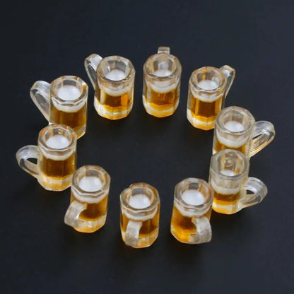 10 Pieces Simulation Beer Cups Dollhouse Mini Beer Mugs Glasses Resin Miniatures Cups Models Photo Props B03E by All Mart Bristol Ltd