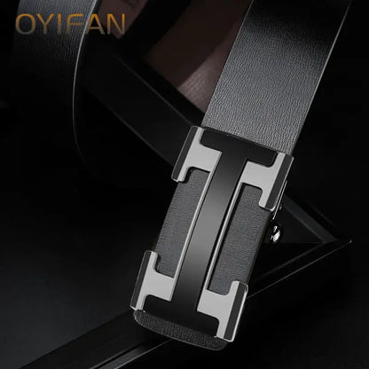 OYIFAN Top Quality Men's Genuine Leather Belt Men Leather Belts Size 105-160cm Automatic Belt Leather Belt for Men by All Mart Bristol Ltd