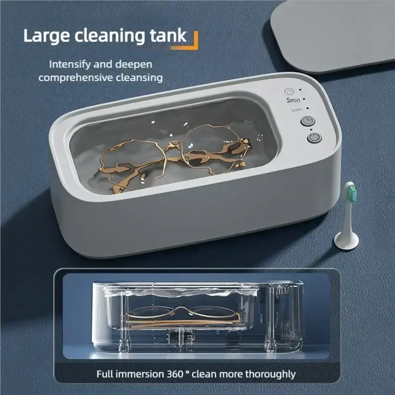 Youpin Ultrasonic High-frequency Vibration Cleaners 3 Gear 360° Glasses Cleaning Machine Timing For Jewelry Eyeglass Makeup Tool by All Mart Bristol Ltd