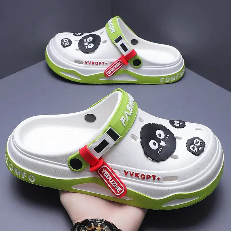 Mens Trendy Cave Shoes Summer Outer Wear Cartoon Fashion Home Home Couple Non-slip Cave Sandals Beach Baotou Slippers Mens by All Mart Bristol Ltd