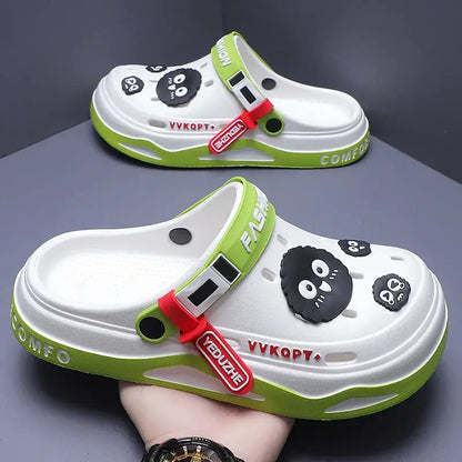 Mens Trendy Cave Shoes Summer Outer Wear Cartoon Fashion Home Home Couple Non-slip Cave Sandals Beach Baotou Slippers Mens by All Mart Bristol Ltd