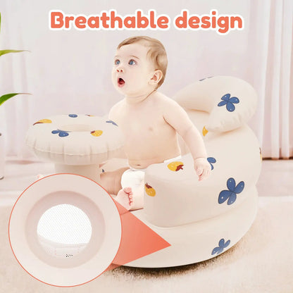 Inflatable Baby Chair Portable Baby Sofa Breathable Inflatable Baby Chair PVC Multifunctional Seat Practice Sitting Bath Stool by All Mart Bristol Ltd