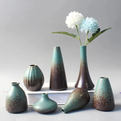 Ceramic Small flower Vase Home Decoration Crafts Tabletop Ornament Simplicity Japanese-style Decoration by All Mart Bristol Ltd