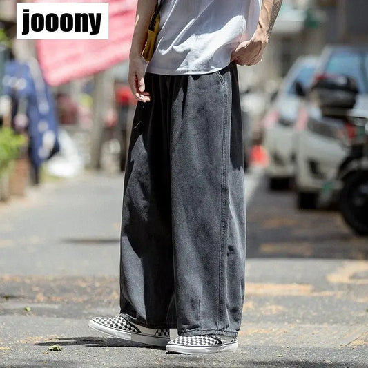 Men's Jeans Hip Hop Streetwear Skateboard Neutral Denim Trousers Men Jeans Wide Leg Denim Cargo Jean Pants Loose Straight Baggy by All Mart Bristol Ltd