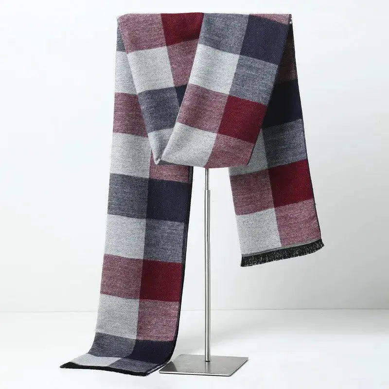 Designer Brand Plaid Men's Cashmere Scarf Winter Warm Scarves Shawls Casual Business Long Wraps Pashmina Christmas Gift for Man by All Mart Bristol Ltd