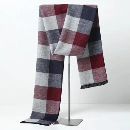 Designer Brand Plaid Men's Cashmere Scarf Winter Warm Scarves Shawls Casual Business Long Wraps Pashmina Christmas Gift for Man by All Mart Bristol Ltd