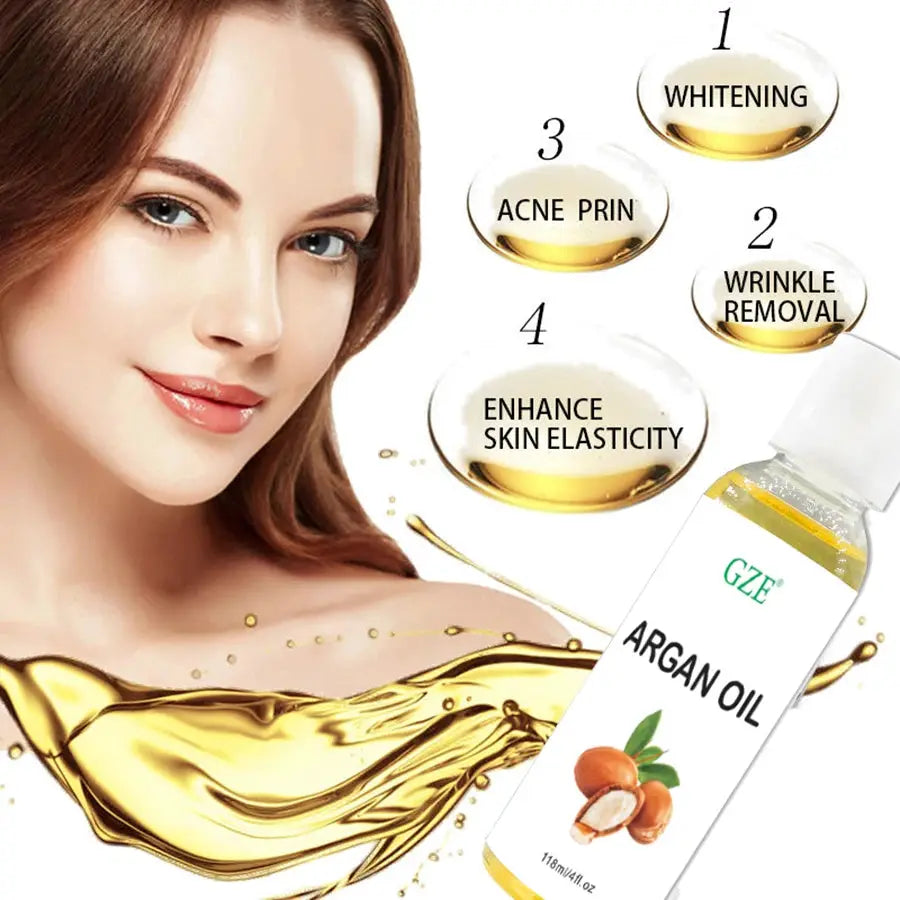 GZE Organic Moroccan Argan Oil Pure Cold Pressed Virgin Premium Grade Moisturizer for Dry, Damaged Skin, Hair, Face, Body, Scalp by All Mart Bristol Ltd
