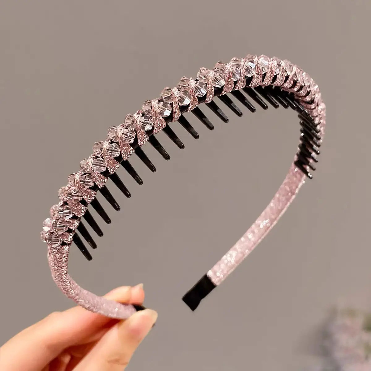 AWAYTR Women Pearl Rhinestones Antislip Hairband For With Teeth Hair Band Headband Hair Hoop Bezel Fashion Hair Accessories by All Mart Bristol Ltd
