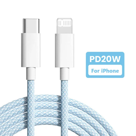 PD 20W USB C Cable For iPhone 14 13 12 11 Pro Max Xs 8 Plus iPad Wire 3A Fast Charging Cord Type C Data Cable for iPhone by All Mart Bristol Ltd