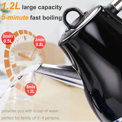 1.2L Colorful 304 Stainless Steel Electric Kettle 1500W Household 220V Quick Heating Electric Boiling Tea Pot Sonifer by All Mart Bristol Ltd