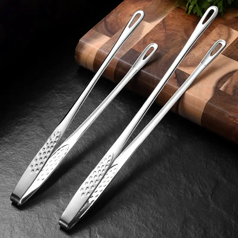 2Pcs Kitchen Tongs Barbecue Grill Tongs Stainless Steel Cooking Tweezers Chef Food Meat Tongs Clip BBQ Tools Kitchen Accessories by All Mart Bristol Ltd