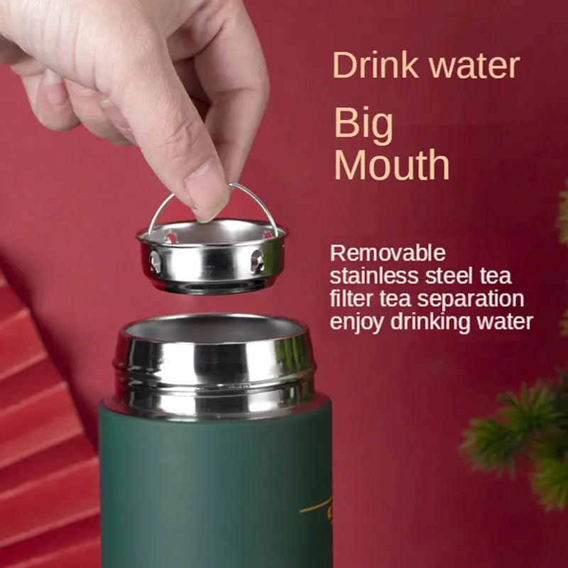 Thermal Mug Water Bottle Thermos Chinese Style Ins Illustration Vacuum Flask Stainless Steel Display Temperature Water Cup 500ML by All Mart Bristol Ltd