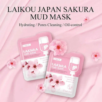 12pcs Sakura Mud mask Brightening Hydrating Face Mask Luminious Skin Clean Facial Cleansing Clay Hydrating Anti Wrinkle Skincare by All Mart Bristol Ltd
