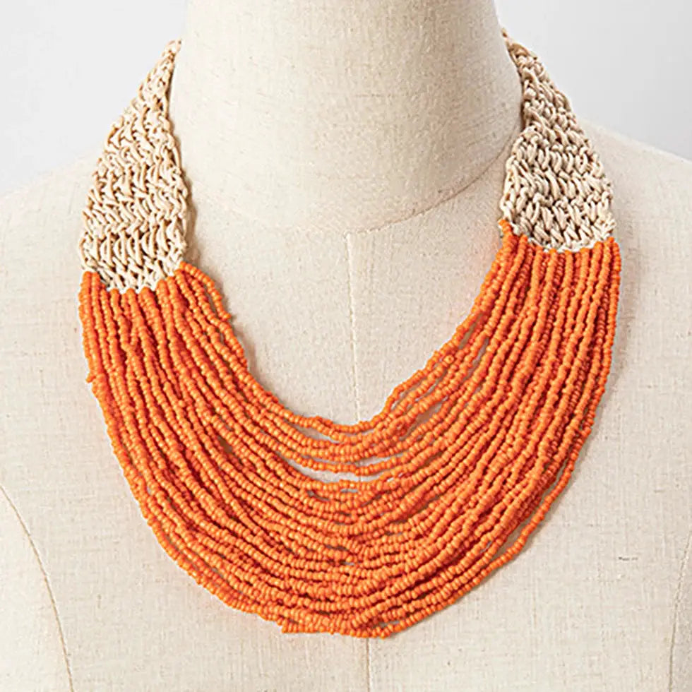 KAYMEN Fashion Handmade Small Beaded Strands Necklace Statement Bohemia Choker Necklace Multi Layers Jewelry Accessory Gifts by All Mart Bristol Ltd