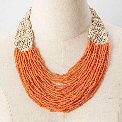 KAYMEN Fashion Handmade Small Beaded Strands Necklace Statement Bohemia Choker Necklace Multi Layers Jewelry Accessory Gifts by All Mart Bristol Ltd