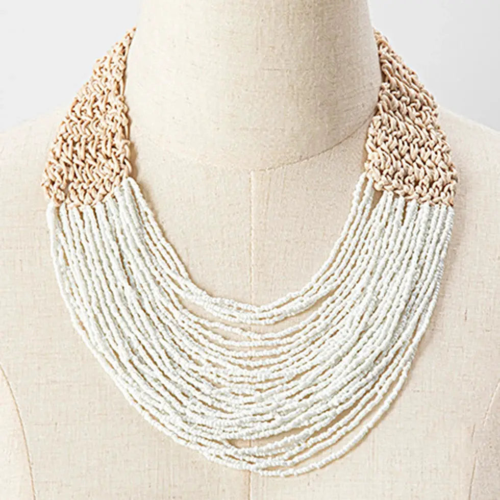 KAYMEN Fashion Handmade Small Beaded Strands Necklace Statement Bohemia Choker Necklace Multi Layers Jewelry Accessory Gifts by All Mart Bristol Ltd