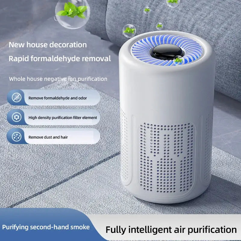 Mini Desktop Air Purifier HEPA Filter With Negative Ion Technology Eliminates Formaldehyde Odors Smoke And Dust Particles by All Mart Bristol Ltd