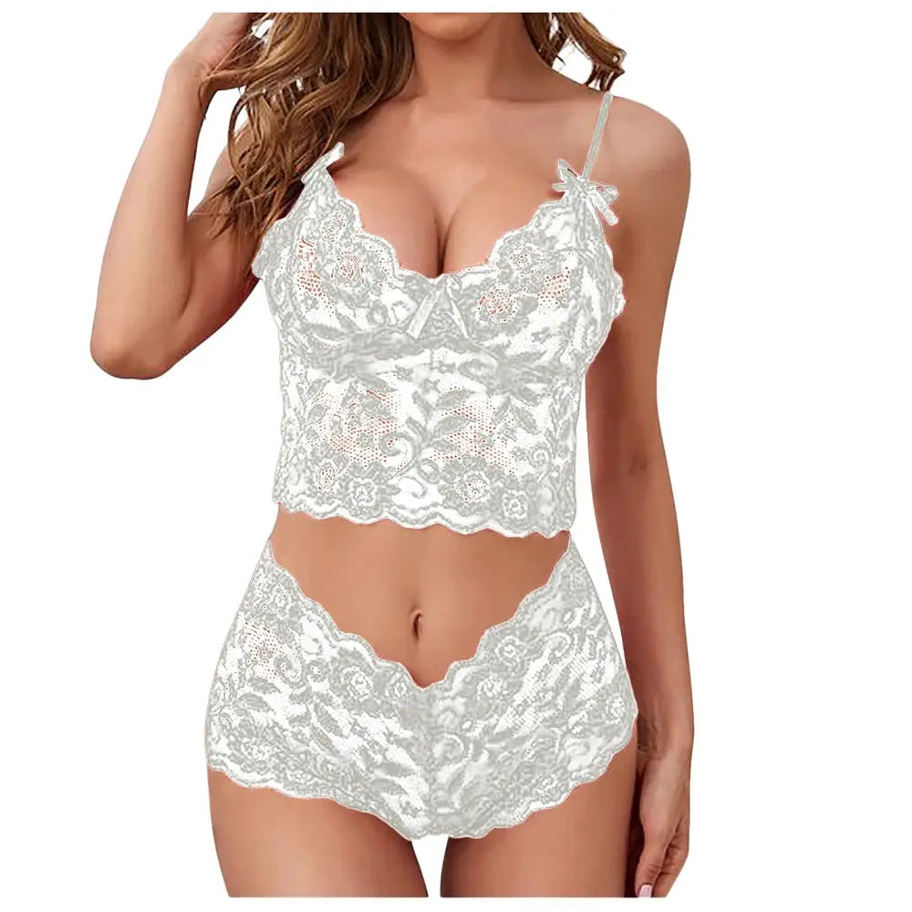 Women Sexy Lingerie Sexy V-neck Eyelash Lace Halter Bodysuits Erotic Lingerie Women Exotic Clothing Mesh Erotic Lingerie by All Mart Bristol Ltd